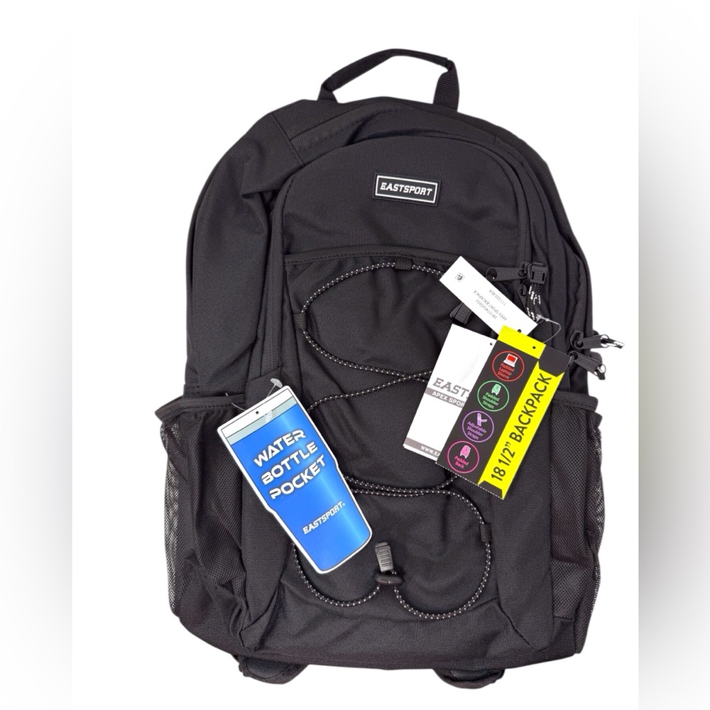 Eastport Apex sport black 18 1/2” backpack w/padded laptop sleeve NWT